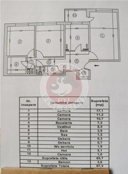 Piata Rahova | Ap 3 camere | 67mp | Decomandat | B12867